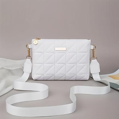 TEMU 2025 New Bag, Fashionable Striped Shoulder/body Crossbody/handbag With Delicate Hardware Accessories, Zipper Closure, Multifunctional Bag For Daily Use And Travel, High-quality , , Perfect Gift Image