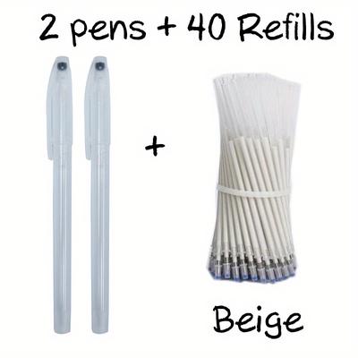 TEMU 42pcs/set Sewing Heat Erasable Pens Refill 5 Colors Marking Replaceable Fabric For Quilting Sewing, Dressmaking, Fabrics, Tailors Sewing Black Blue Red Beige Red Image