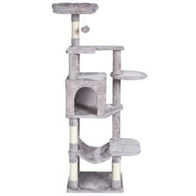 TEMU Cat Tree In Cave Style, Light Grey, , , Without Electricity Image