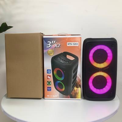 TEMU -1265 Portable Boombox With Subwoofer - Wireless Stereo Speaker With Rgb Lights, Tws, Usb & Tf Card Support, Ideal For Outdoor Use Image
