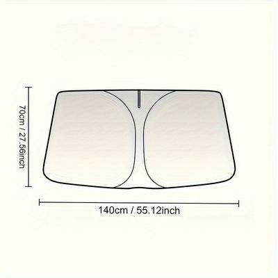 TEMU 1pc Portable Car Windshield Sunshade - Thermal Front Window Shade For Interior Accessories, Fits Most Vehicles Image