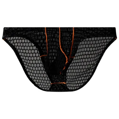 Einfarbige, einfache und modische Herren-Spitzen-Slips, transparente Unterwäsche, Sport-Herren-Slips mit niedriger Taille NK27 Image