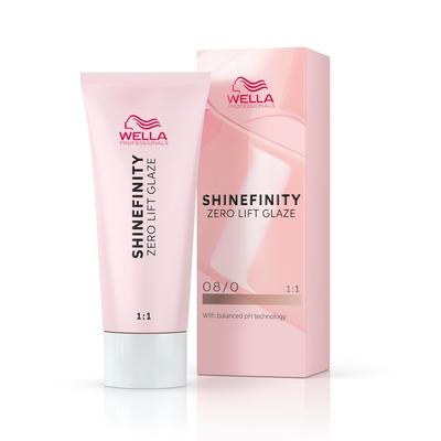 Wella Professionals Shinefinity Zero Lift Gaze Demi-permanente Gel-Cremetönung Haartönung 08/0 Natural Latte 60 ml Grau Image