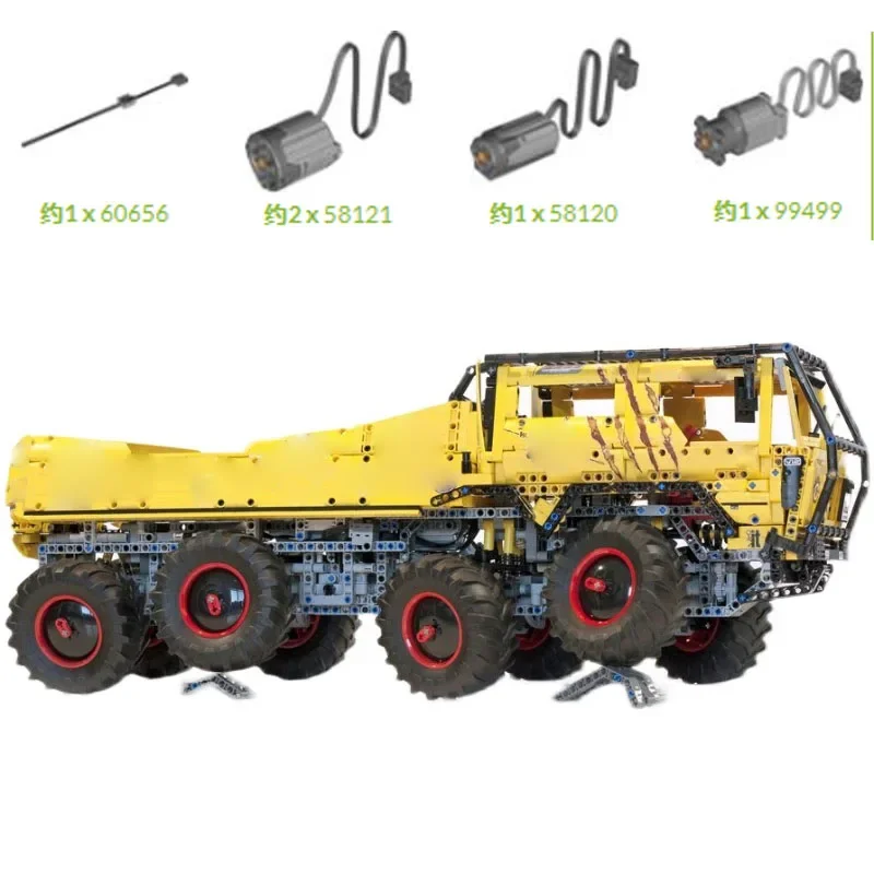 Klassische MOC-49990 T813 8X8 Off Road Trailer Pickup Truck Design 3851 Bausteine Kinder Spielzeug Geburtstag Geschenke Weihnachten Geschenke Image