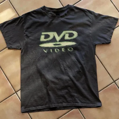 DVD Video nostalgic green logo, Vintage gaming T-Shirt, 2000s aesthetic, Retro