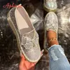 Aphixta Silber Bling Loafers Plattform Schmetterling Knoten Dezember Frau Schuhe Frühling Herbst Frau Chunky Heel Schuhe Slip Auf Schuhe