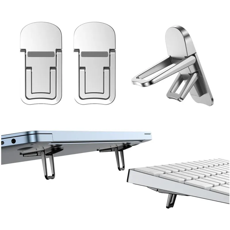 2 Teile/satz Faltbare Laptop Ständer mit 2 Einstellbare Winkel Unsichtbare Notebook Halter für Macbook Computer Tastatur Suporte Riser Image