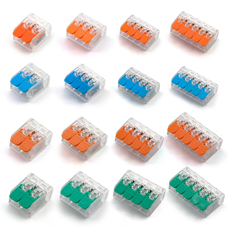 30–100 Stück Kabel-Draht-Steckverbinder, Mini-Schnellklemmenblock, elektrische Steckverbinder, wiederverwendbare Schnellsteckklemmen Image
