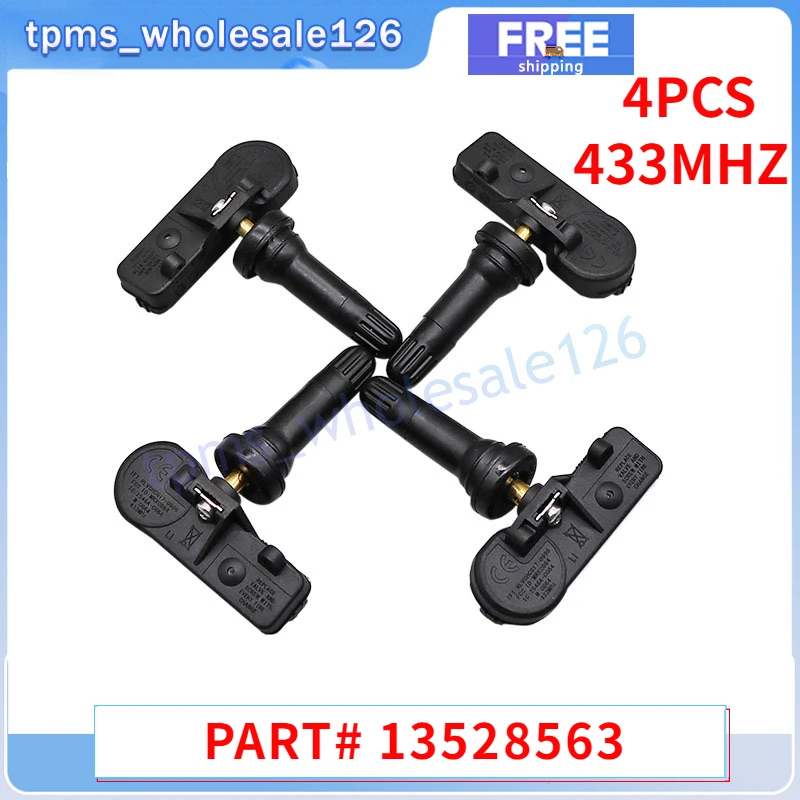 13528563 Autoreifen druck überwachungs sensor 4 Stück für gm Chevrolet Silverado gmc Sierra 433 tpms Reifens ensor mhz Image
