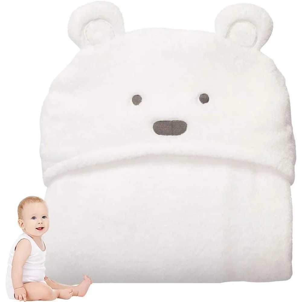Niedliches Bären-Kapuzenhandtuch für Kinder, Badetuch, weiches Kinderzimmerhandtuch, Strandtücher, Wickeltuch für Kleinkinder, Mädchen, Jungen, Bio-Baumwolle, Unisex