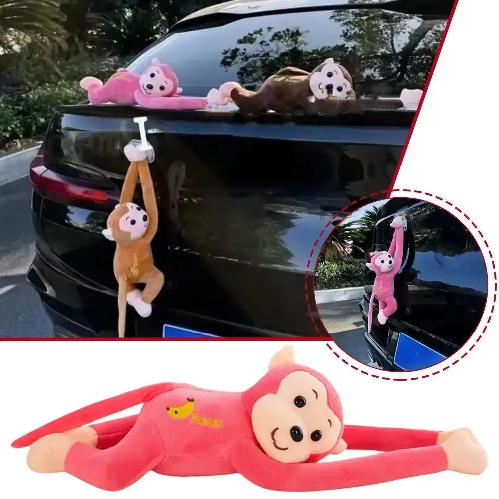 1 stücke Fahrzeug Montiert Affe Quick Release Kreativität Hängen Affe Affe Puppe Anhänger Hinten Von Auto Dekorieren Auto Zubehör Image