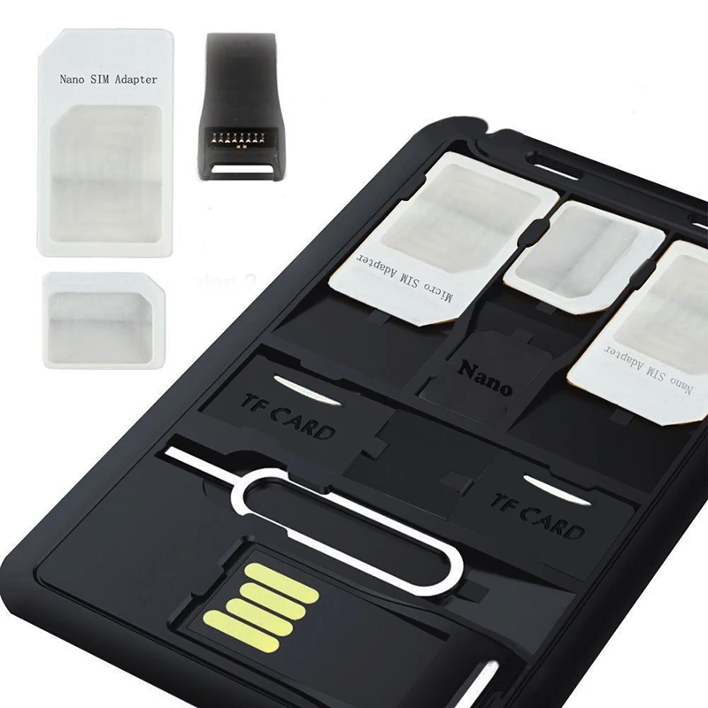 All-in-One-Slim-SIM-Adapter-Set im Kreditkartenformat mit TF-Kartenleser und Auswurfstift für SIM-Kartenfächer im Kreditkartenformat, SIM-Kartenhalter Image