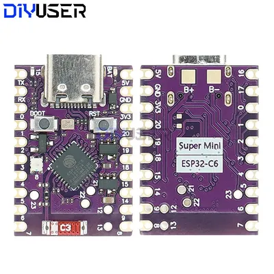 DIYUSER ESP32-C6 SuperMini Development 4 MB Flash WIFI 6 Bluetooth 5 Mikrocontroller Programmierung Lernboard Image
