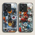 Custodia per telefono in vetro con circuito meccanico creativo per Motorola Moto G85 G84 G75 G55 G24 Edge 50 Fusion 40 Neo 30 Pro Cover rigida
