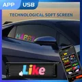 Schermo LED USB RGB per specchietto auto Parabrezza Finestra di automobile Luci decorative Display flessibile Luce anti-collisione posteriore