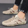 Lässige Herrenschuhe, modisch, atmungsaktiv, Mesh-Stil, Outdoor-Walking, Tourismus, hochwertige tägliche Schuhe für Erwachsene, Sandale, Grau, heiß, neu