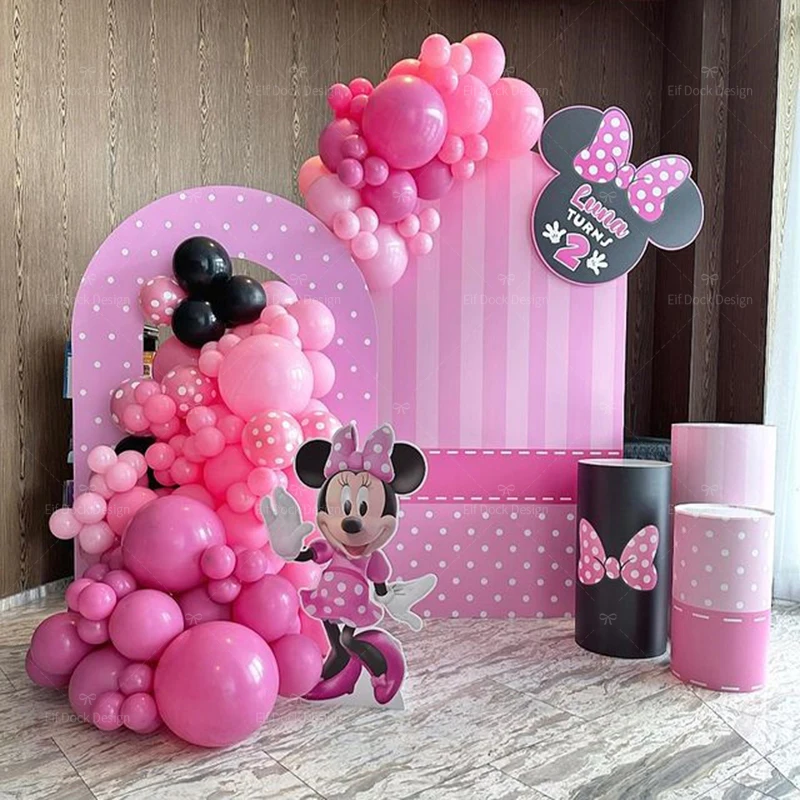 138 stücke Cartoon Minnie Ballon Girlande Kit Rosa Latex Ballons Mädchen Geburtstag Party Dekoration Baby Dusche Geschenke Liefert Image