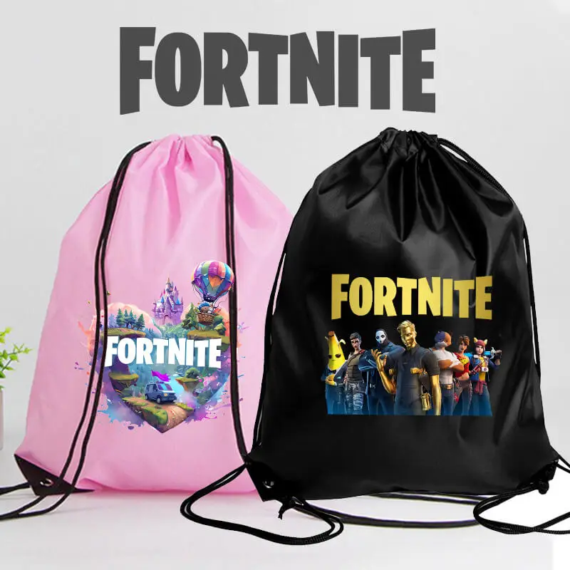Zaino sportivo serie Fortnites Figure di gioco calde Borsa con coulisse Borse portaoggetti portatili da nuoto impermeabili Regalo tascabile da equitazione per cartoni animati