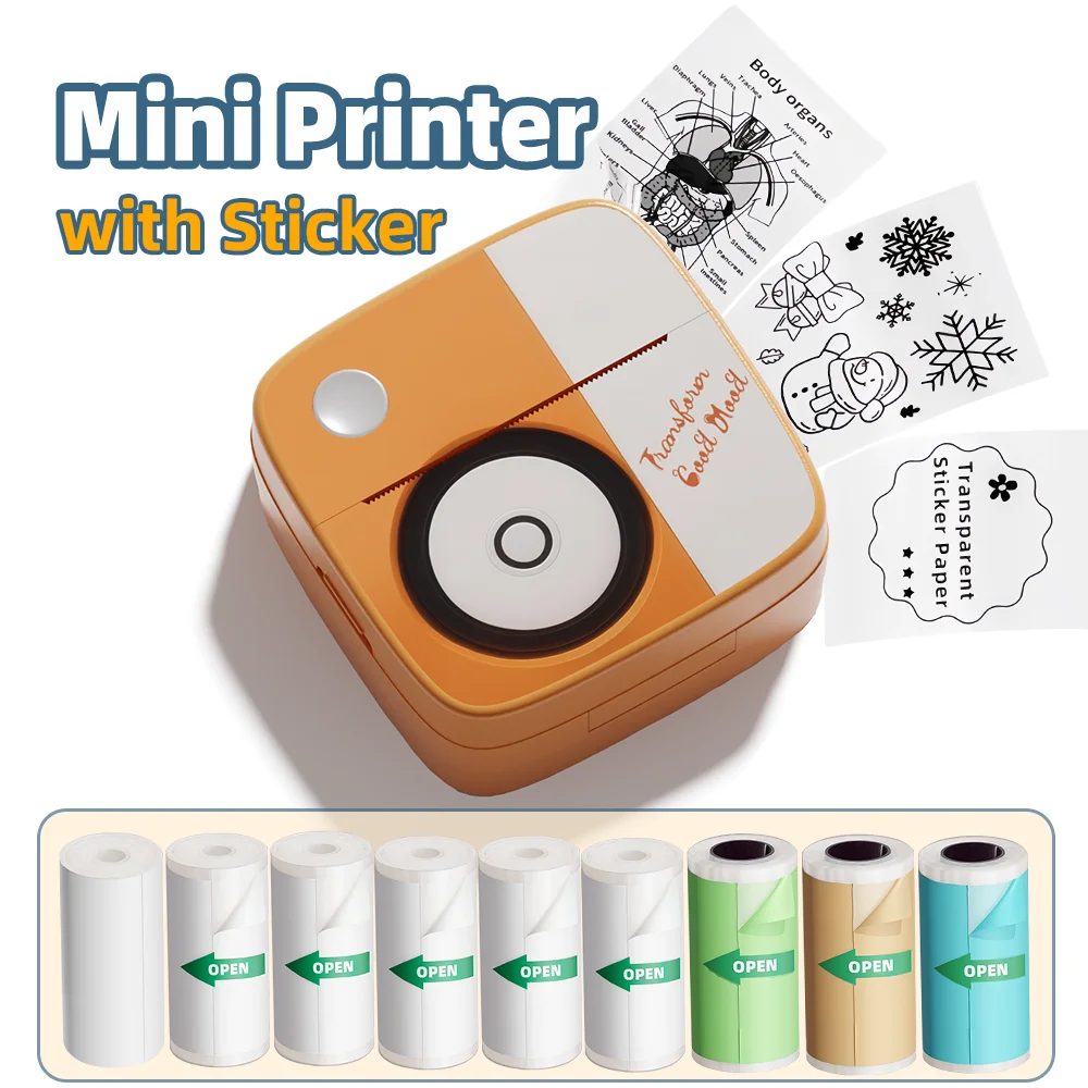 Neue Fotodruckmaschine D2 Mini-Drucker Thermopapieraufkleber Papieretikettenaufkleber Etikettendrucker Drucker für den Fehlerdruck Image