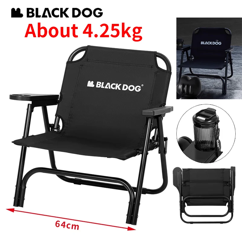 Naturehike BLACKDOG Camping Klappstuhl Carbon Legierung Rohr 600D Oxford Outdoor Angeln Sessel Mit Getränkehalter Hohe Last 150 kg