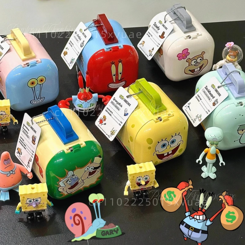 Neue SpongeBob Serie Bausteine Schwammkopf Anime Lebensmittel Serie Zusammengebautes Spielzeug Puzzle Modell Ornament Spielzeug Kinder Urlaub Geschenke Image