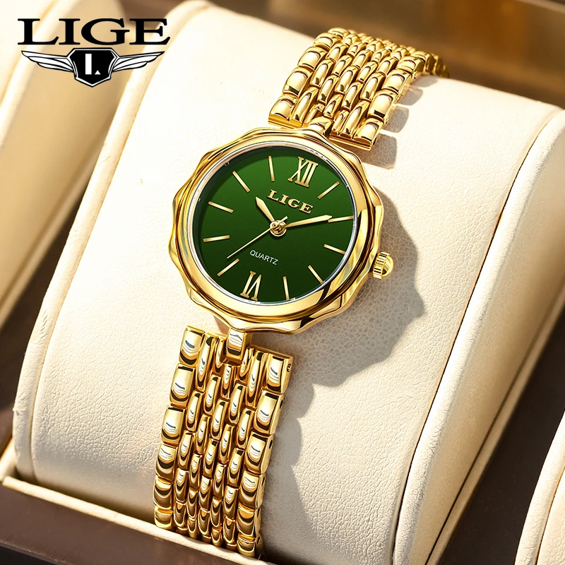 LIGE 2025, Neue Elegante Uhren Frauen Mode-Business Quarz Armbanduhren Wasserdicht Edelstahl Geschenke Für Frauen Uhr Reloj Mujer