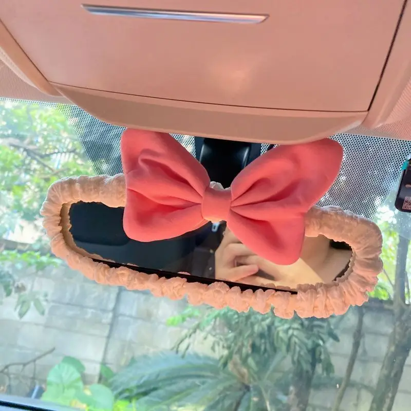 Auto-Innenraum-Rückspiegel-dekorative Abdeckung, weiblicher kreativer großer Bogen, General Motors Rückspiegel-Schutzhülle Image