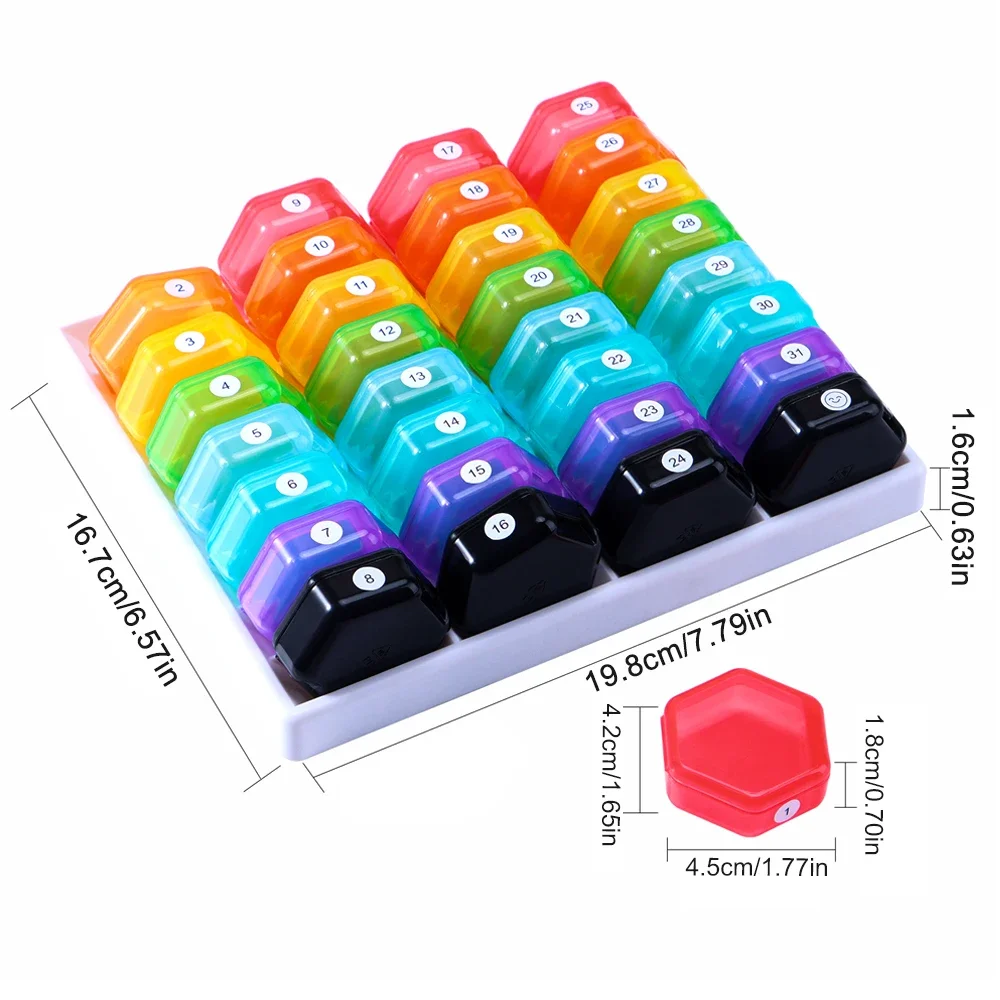 Monatliche Pillen-Organizer-Box – tägliche Pillenetui-Fächer, Pillenspender-Behälter zum Halten von Vitaminen, Ergänzungen und Medikamenten Image