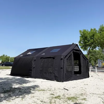 House 8 + 8.8 ㎡ inflatable tent camping campground black 8 flat cotton outdoor with extended roof tent