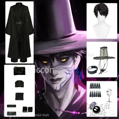 Jinu Cosplay Anime Film Dämon Saja Junge Kpop Gruppe Singen Kostüm Korea Stile Anzug Hüte Schwarz Y2K Gothic Halloween Angepasst Image