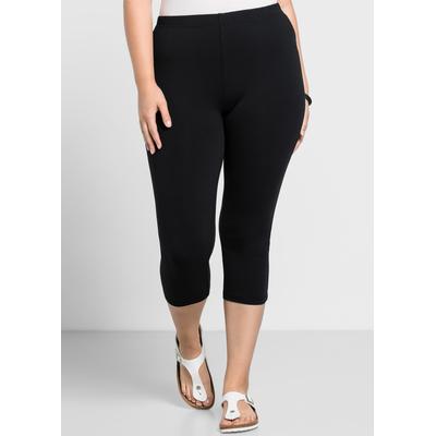 Leggings SHEEGO, Damen, Gr. 56, Normalgrößen, schwarz, 95% Baumwolle, 5% Elasthan, unifarben, Hosen Image