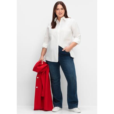 Bequeme Jeans SHEEGO, Damen, Gr. 50, Normalgrößen, blau (dunkelblau denim), 96% Baumwolle, 4% Elasthan, unifarben, Jeans Image