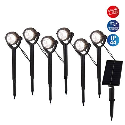 LED Solarleuchte NÄVE "Nomi", schwarz, B:4,80cm H:33,00cm L:475,00cm, Lampen, Erdspieß 6er Set, inkl. Dämmerungssensor, Abstrahlwinkel: 90, schwarz Image