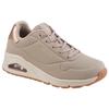 Sneaker SKECHERS "UNO GOLDEN AIR", Damen, Gr. 36, grau (taupe), Lederimitat, sportlich, Schuhe, Freizeitschuh, Halbschuh, Schnürschuh mit Metallic-Einsatz