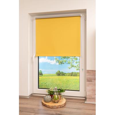 Seitenzugrollo K-HOME "Thermo Klemmfix-Rollo" Gr. 12, gelb, B:90cm H:150cm, Polyester, Rollos, 1 Stück Image