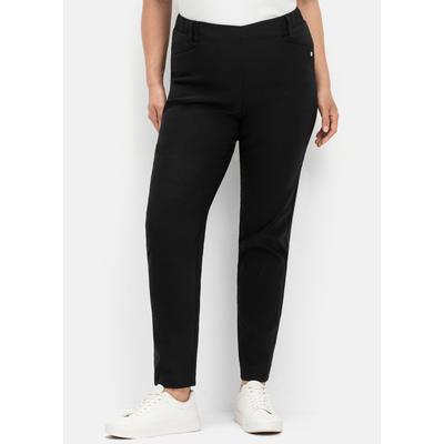 Stretch-Hose SHEEGO, Damen, Gr. 48, Normalgrößen, schwarz, 70% Viskose, 25% Polyester, 5% Elasthan, unifarben, Hosen Image