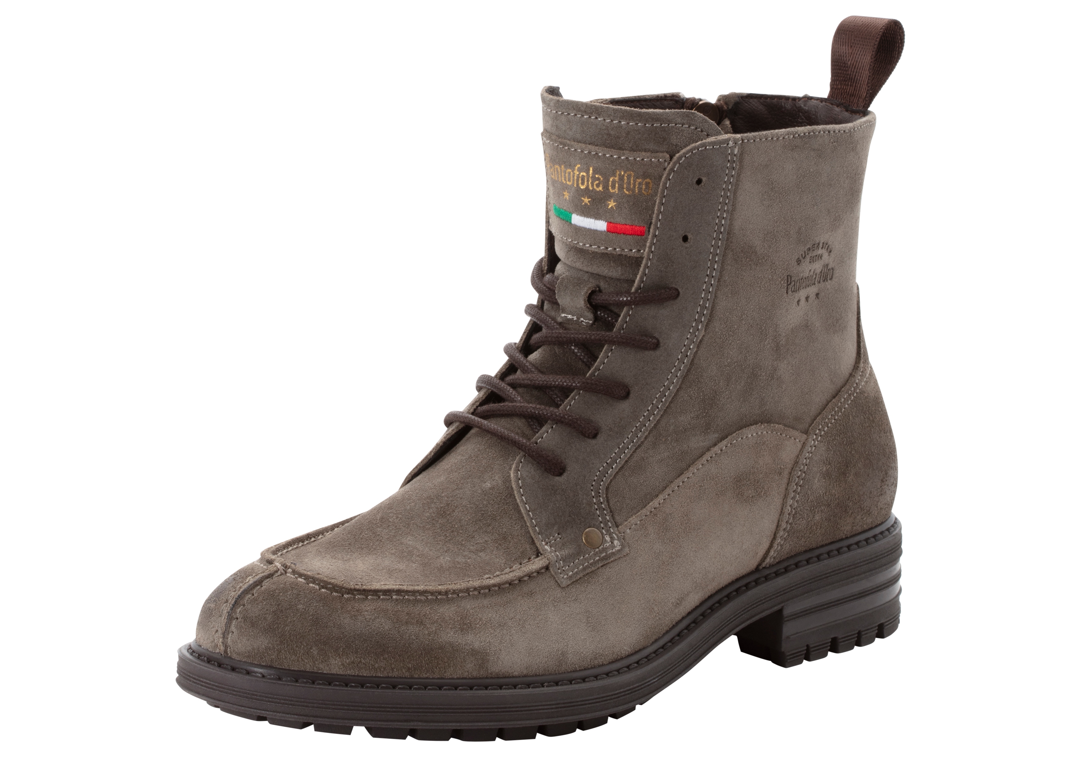 Winterboots PANTOFOLA D´ORO "SONDRIO HIGH", Damen, Gr. 45, grau (taupe), Leder, Schuhe, Winterschuhe, Winterstiefel, Snowboots