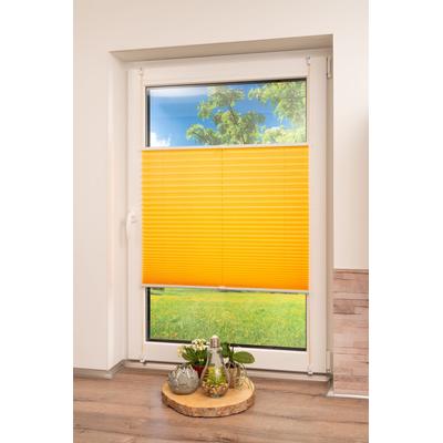 Plissee K-HOME "Klemmfix Pisa" Gr. 35, gelb, B:90cm H:210cm, Obermaterial: 100% Polyester, Plissees, Crushed-Optik Image