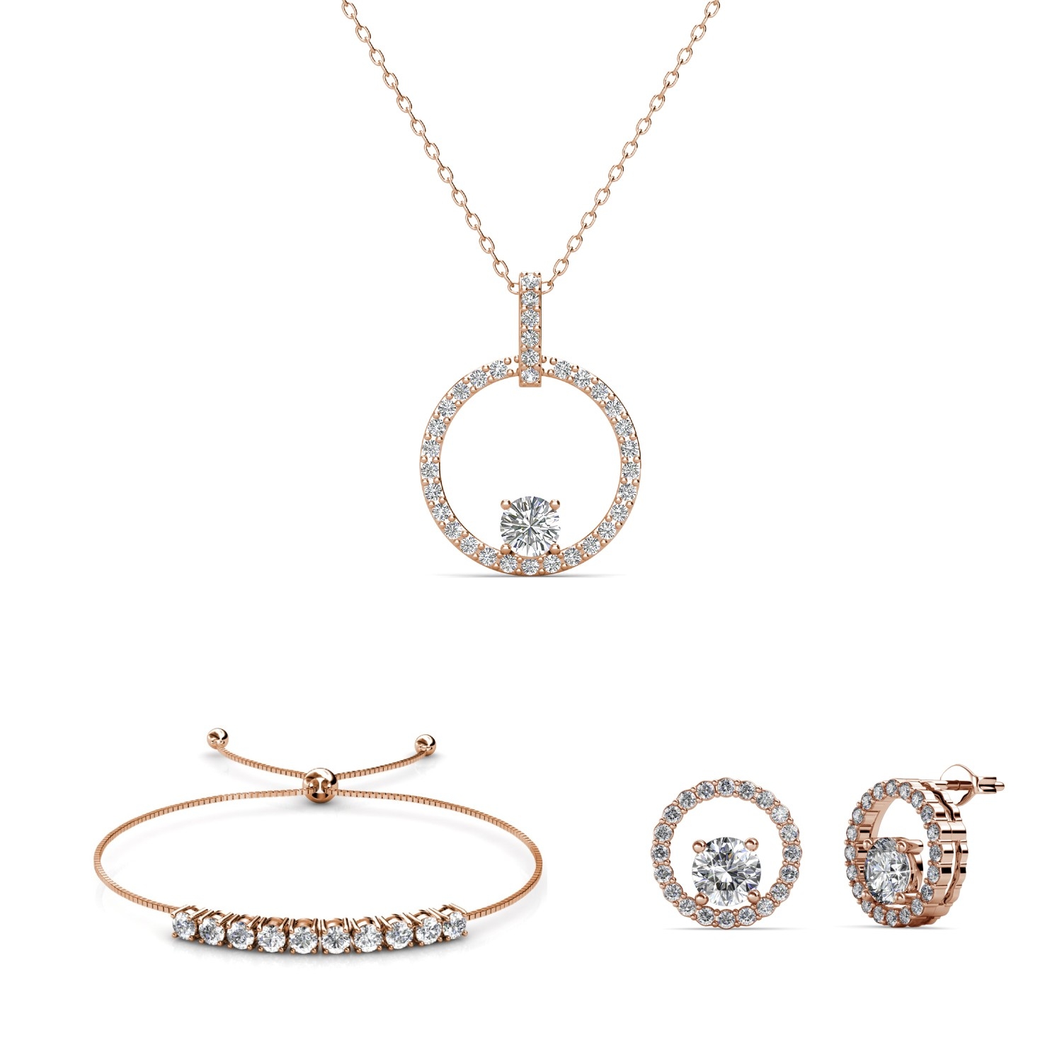 Mia Amory Sets - Roségold und Kristall