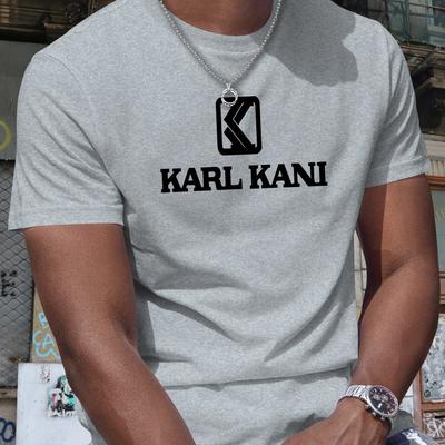 "TEMU Men's Kani Graphic T-shirt - Casual & Comfortable Short Sleeve, White With " Kani" Text, All , Everyday Tshirt | Graphic Tee |" Image