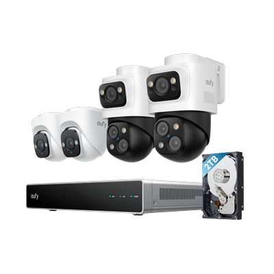 eufy PoE NVR Sicherheitssystem S4, 2× Bullet-PTZ-Kameras, 2x Turret-Kameras Image