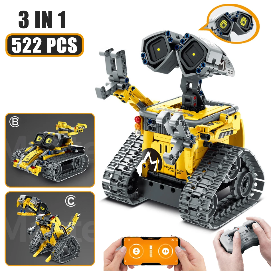 Stadt 3 IN 1 Technische RC Roboter Racing Auto Dinosaurier Bausteine APP Fernbedienung Programmierung Ziegel Spielzeug für Kinder Geschenke Image