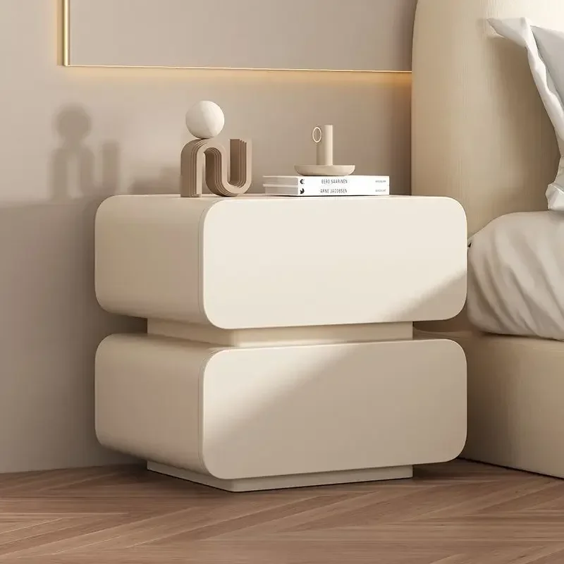 Creme Wind Nachttisch Einfache Moderne Massivholz Nachttisch Schrank Haushalt Bett Schrank Schlafzimmer Kleine Nachttisch