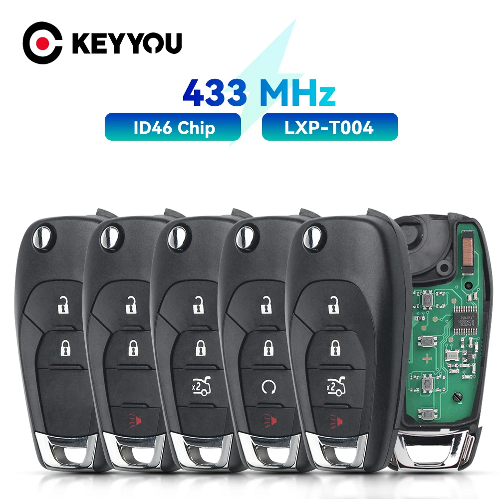 Keyyou id46 pcf7941 315mhz 433mhz auto fernbedienung schlüssel LXP-T003 LXP-T004 für chevrolet cruze xl7 xl8 trailblazer onix tracker colorado Image