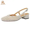 PRXDONG Neue 2025, klassische Qualität, Leder, Damenschuhe, niedrige Absätze, quadratische Zehen, Schwarz, Beige, Kleid, Party, lässig, Damen-Pumps, Größe 34–41