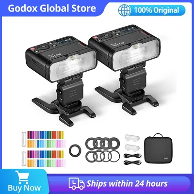 Godox MF12 MF12-K2 Macro Flash 2 Light Kit Mini Speedlite built-in Godox X System TTL Flash + Color Filter for Macro Shots