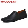 Große Größe 50, echtes Leder, weiche, leichte Slipper für Herren, atmungsaktive Sommerschuhe, lässige Herrenschuhe, modische neue Slipper