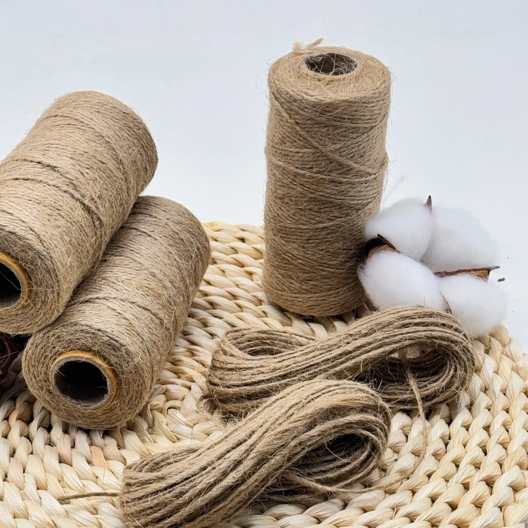 2 mm x 100 m doppellagiges Juteseil | Chemikalienfreies gedrehtes Schnur für Drift-Flaschendekoration, Gartenpflanzenbinden, Geschenkverpackung Image
