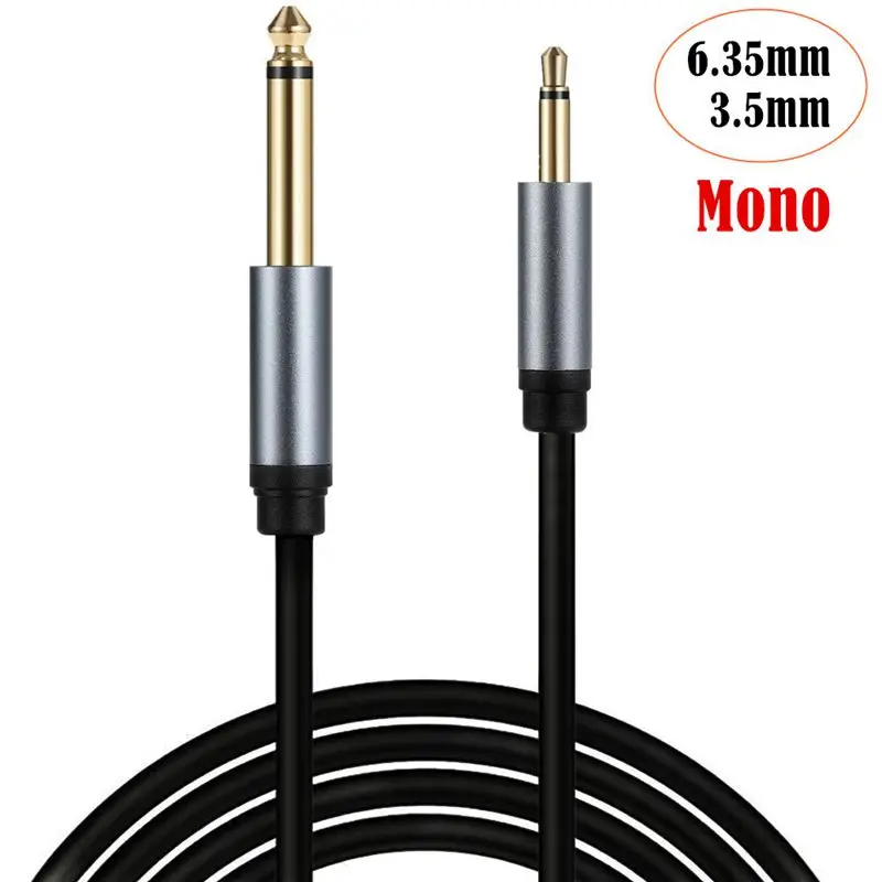 Vergoldetes, reines Kupfer, 6,35 mm, 1/4 Zoll Mono-Stecker auf 3,5 mm 1/8 Zoll TS-Mono-Stecker, Audio-Adapterkabel Image