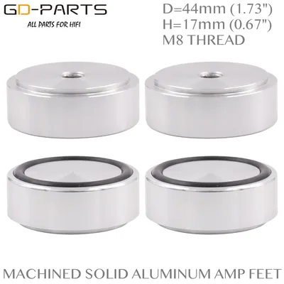 44mm massiver Aluminium Isolation ständer Basis matte Füße Bein polster Dämpfer für Hifi Audio Amp Lautsprecher Dac CD Plattenspieler Radio M8 Loch 4St Image